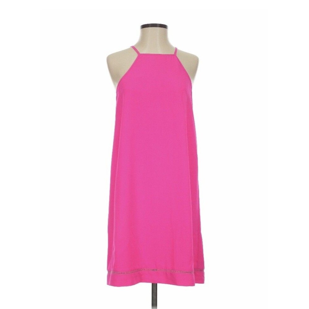 Joy Joy Shift Sun Dress Knee Length Tie Back Lined Pink Small New